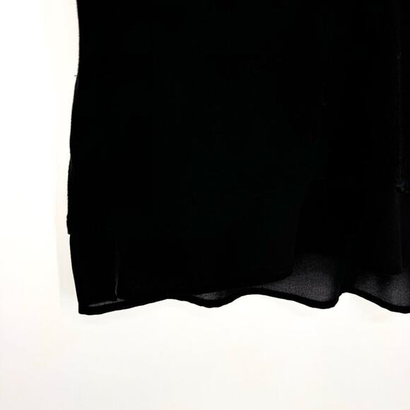 Sanctuary Linen Cap Sleeve Top with Contrast Trim Black Size Large - Picture 4 of 6